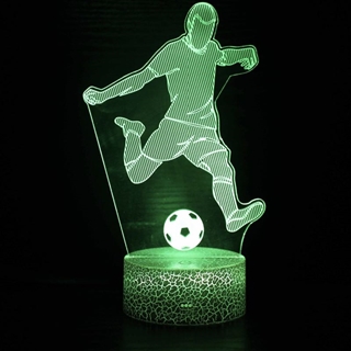 Fodbold 3D lampe med fjernbetjening - Dæmpbar